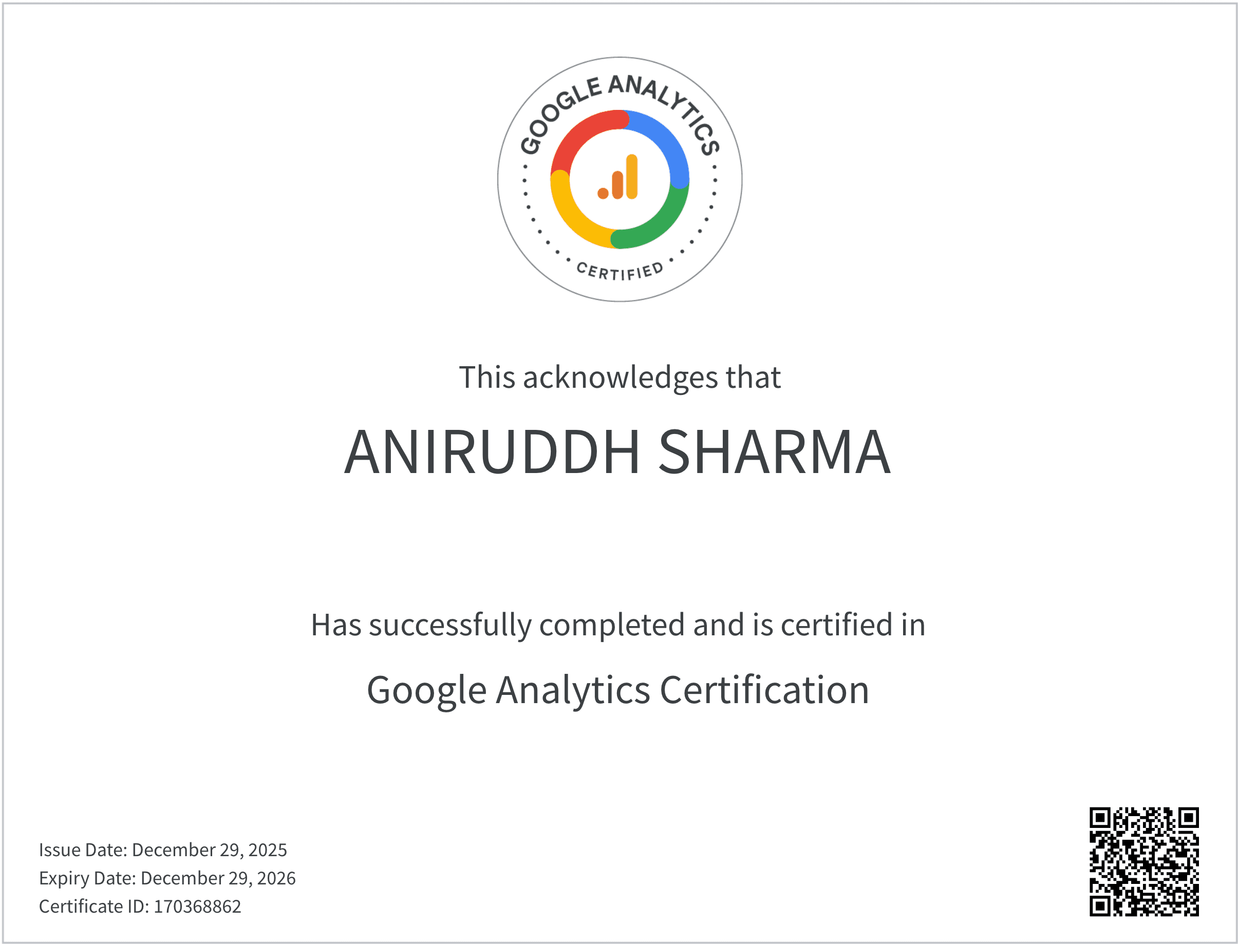 Certificate 1